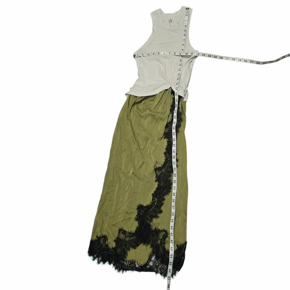 Anthropologie The Keeley Twofer Midi Dress Lace Sleeveless White Green Black XS - Picture 8 of 10